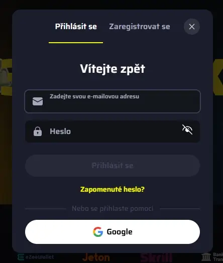 BDM Bet Casino Login Form